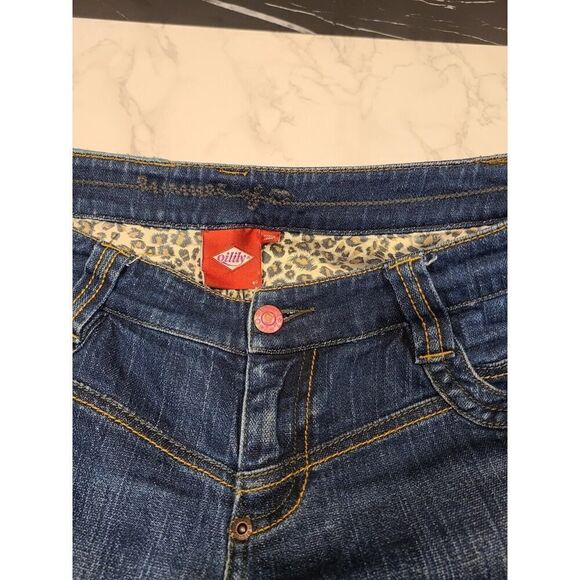 Oilily Y2K Low Rise Embroidered Art Deco Floral Blue Jeans 40 US 8-10 Bratz EUC - Picture 14 of 15